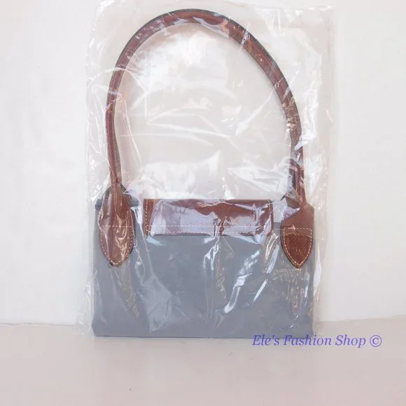 ❤️ NWT LONGCHAMP Le Pliage Small Medium Nylon Shoulder Tote GRAY 100% AUTHENTIC - Picture 6 of 16